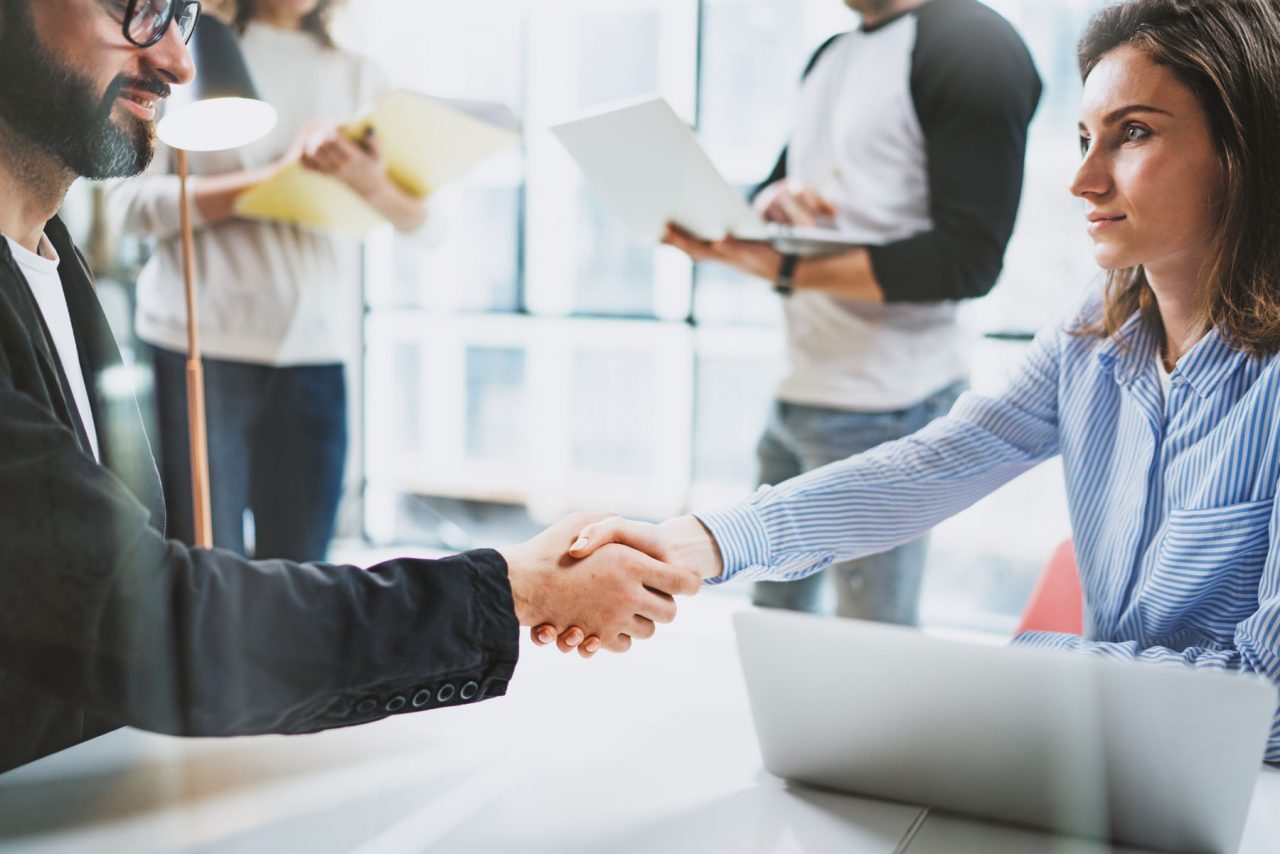Concept,Two,Coworkers,Handshaking,Process.business,Partnership,Handshake.successful,Deal,After,Great